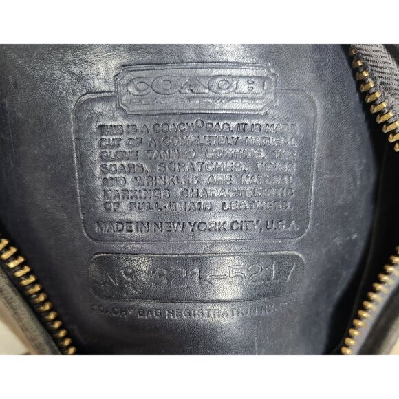 Vintage Coach 5217 Brown Leather Double Strap Crossbody Bag Worn - Picture 8 of 8